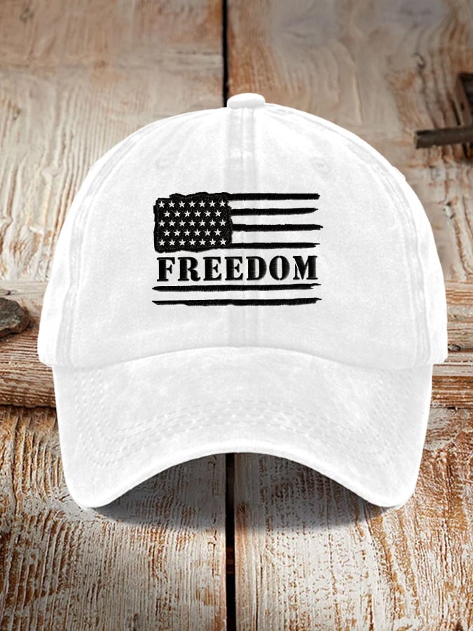 Unisex Freedom American Flag Print Baseball Cap