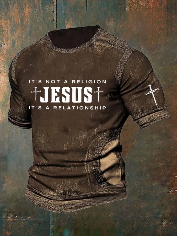 🔥Buy 3 Get 15% Off🔥Men's It'S Not A Religion It'S A Relationship Print Casual T-Shirt