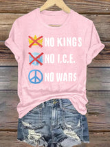 🔥Buy 3 Get 15% Off🔥Women's  No Kings  Print  T-Shirt
