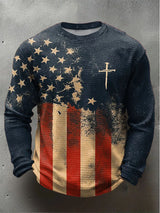 Men's Waffle Print Long-Sleeve T-Shirt