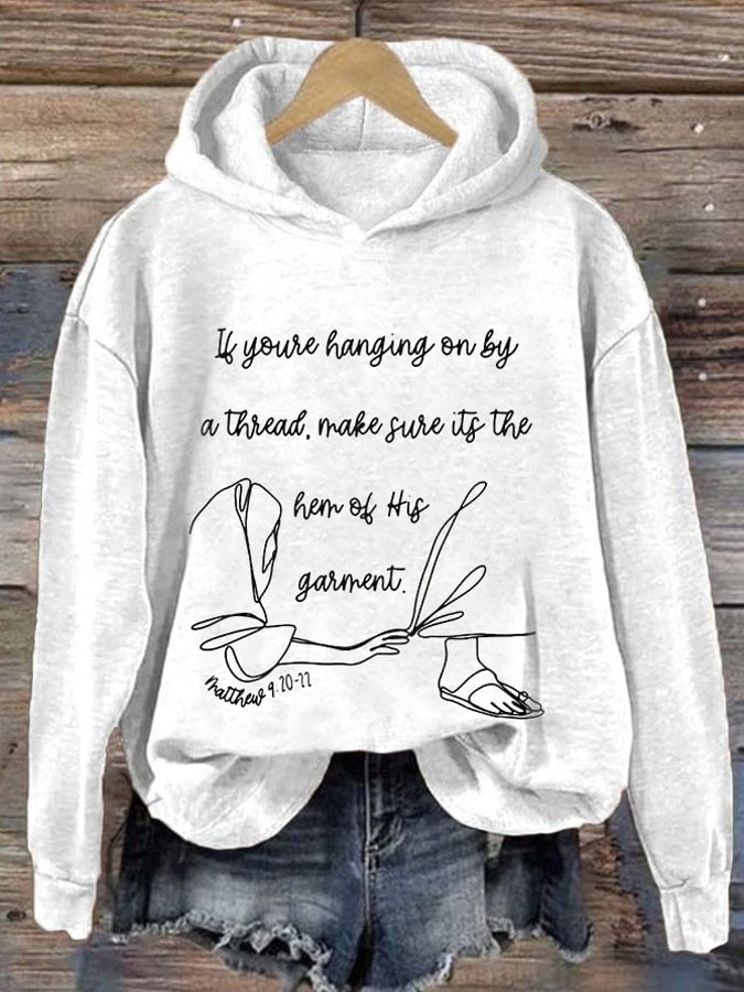 Women's Faith Hem of His Garment Print Hoodie