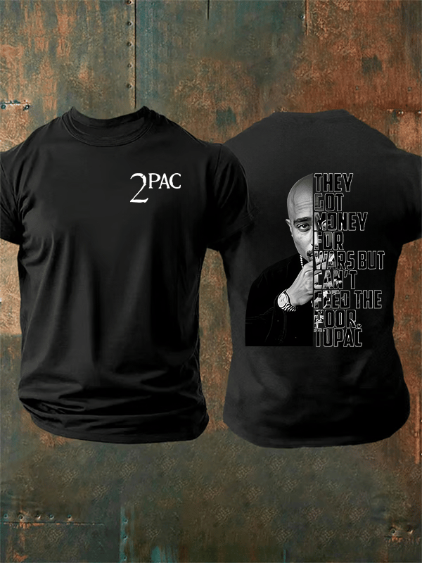 🔥Buy 3 Get 15% Off🔥Men's  2Pac Rapper  Print  T-Shirt