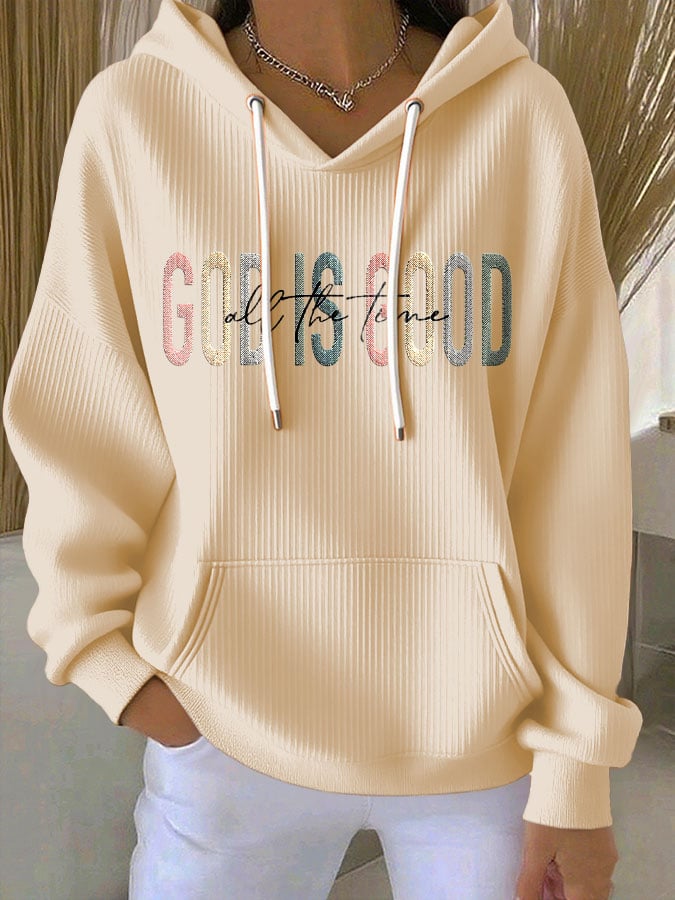 Women's Faith Print Casual Hoodie