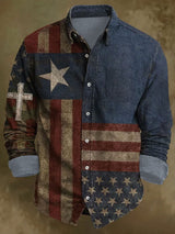 Men's Faith Printed Long Sleeved Casual Shirt