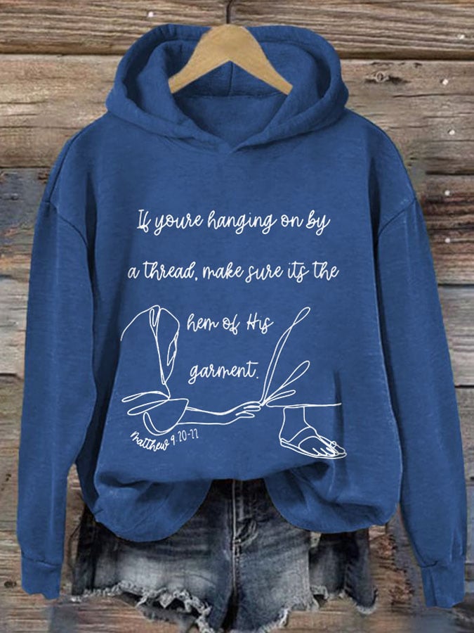 Women's Faith Hem of His Garment Print Hoodie
