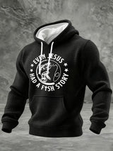 Men's Casual Even Jesus Had A Fish Story Print Sweatshirt
