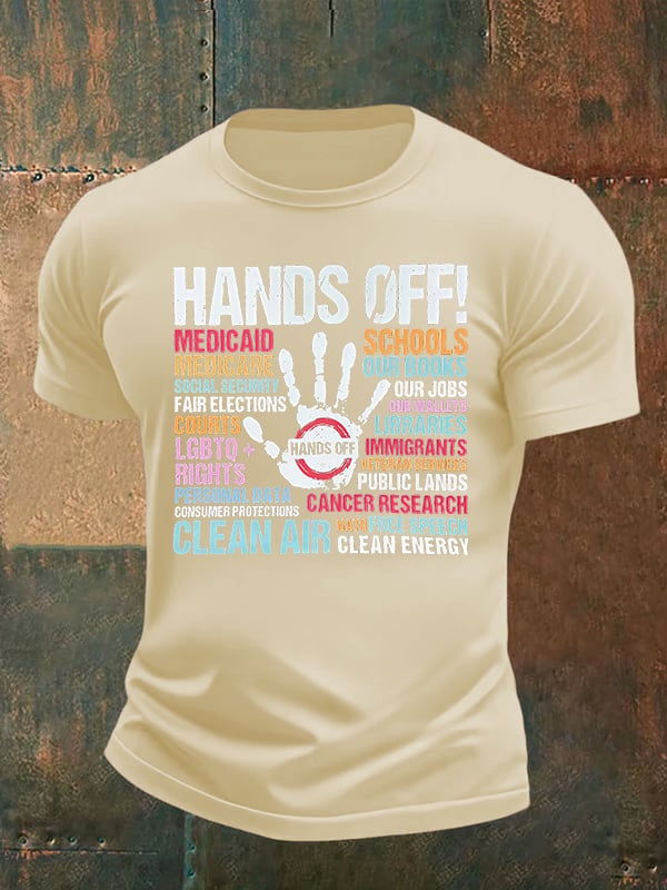 🔥Buy 3 Get 15% Off🔥Men's  HANDS OFF!  Print T-Shirt