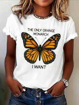 🔥Buy 3 Get 15% Off🔥Women's The Only Orange Monarch I Want Print T-Shirt