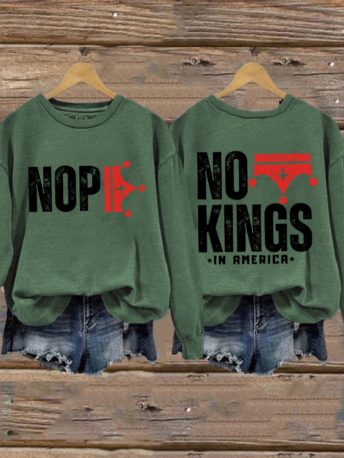 🔥Buy 3 Get 15% Off🔥Retro No Kings In America Print Sweatshirt