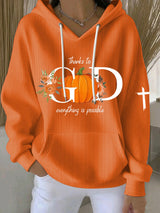 Women's Thanks To God Everything Is Possible Print Casual Sweatshirt