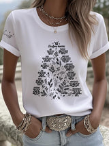 Women's 12 Christmas Prayers Faith Print T-shirt