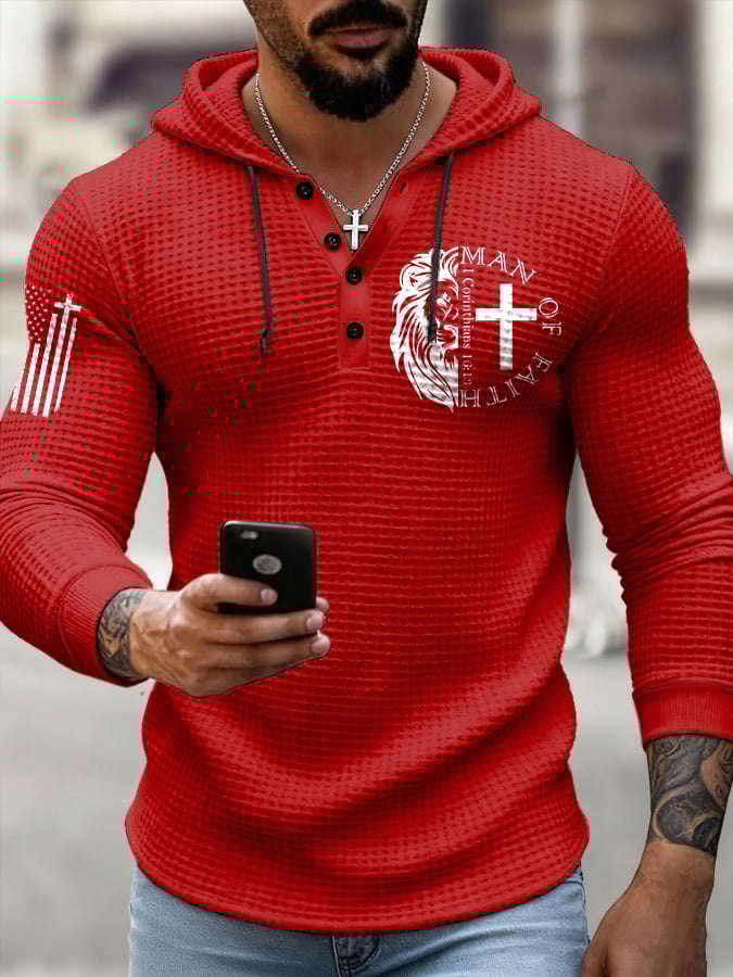 Men's Casual Christian Faith Print Top