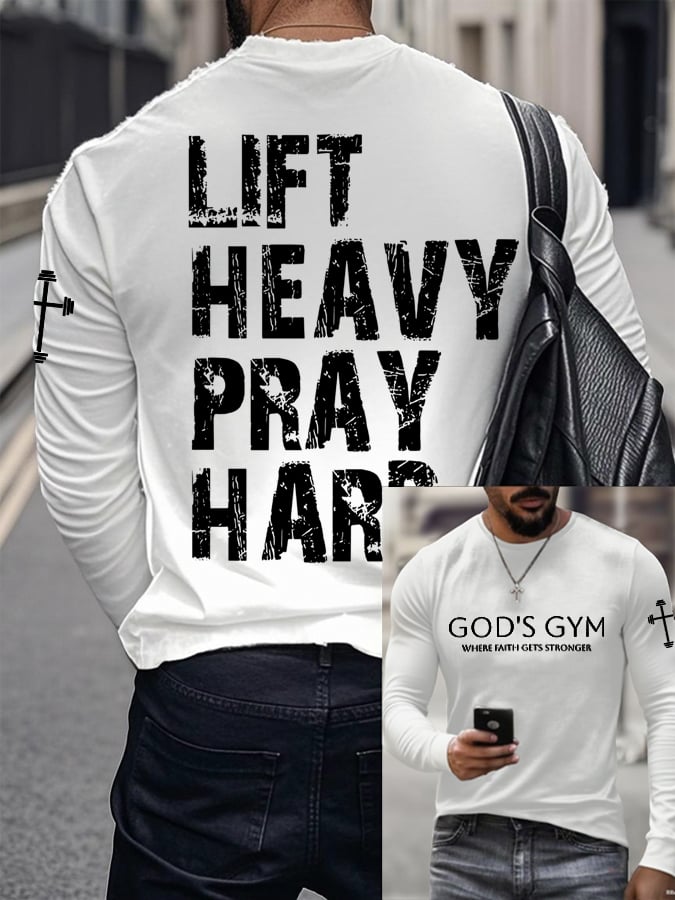 🔥Buy 3 Get 15% Off🔥Men's Raven's Gym Faith  Printed Long Sleeve Top