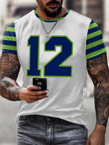 Men's Rugby Print Casual T-Shirt