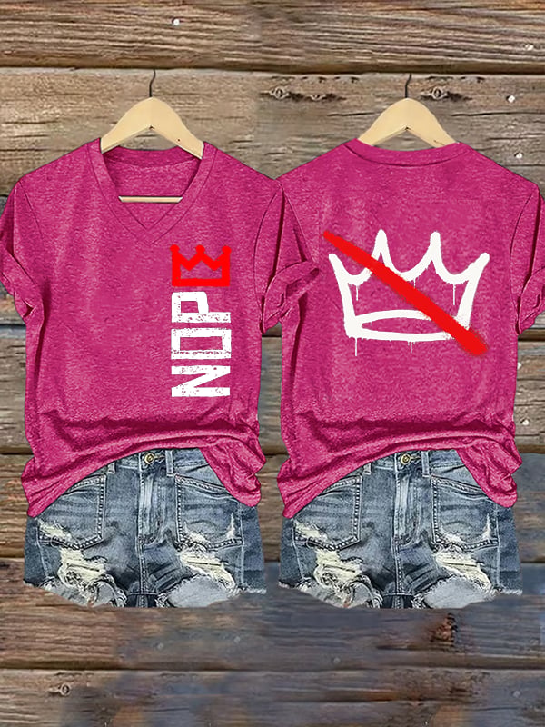 🔥Buy 3 Get 15% Off🔥Women's  Nope, No Kings In America Print T-shirt