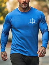 🔥Buy 3 Get 15% Off🔥Men's Faith Cross Print Crew Neck T-shirt
