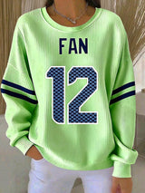 Women's Football Print Casual Sweatshirt