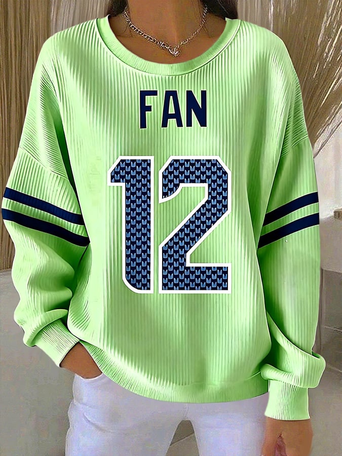 Women's Football Print Casual Sweatshirt