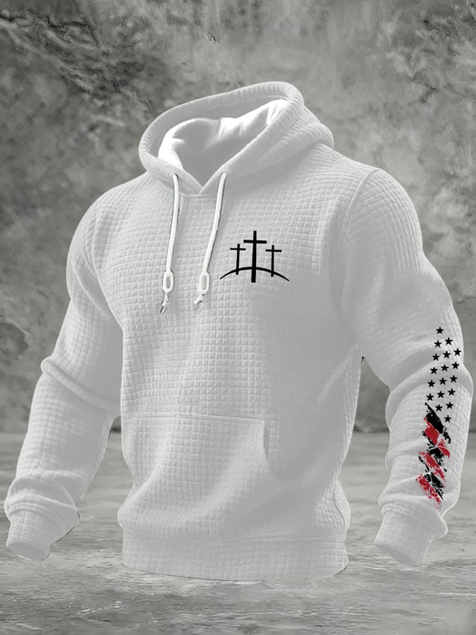 Men's Faith Print Checkered Hoodie