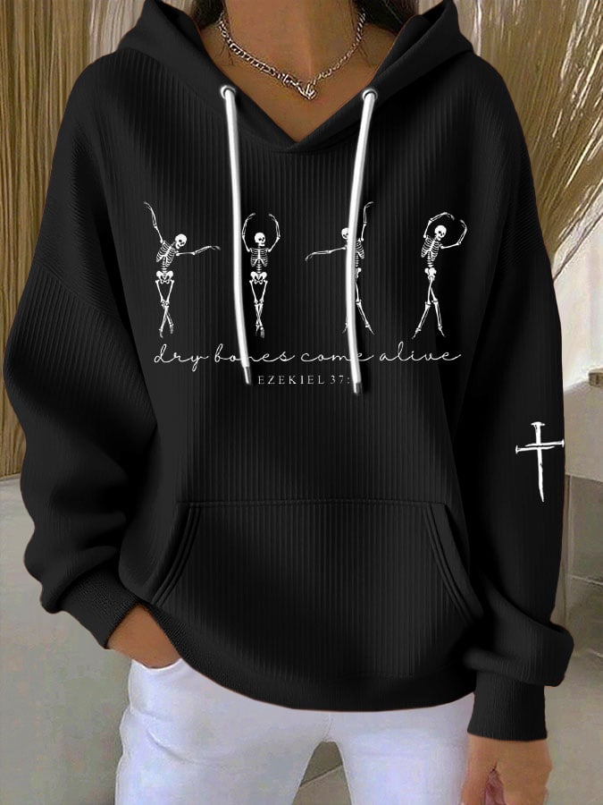Women's Faith Print Casual Hoodie