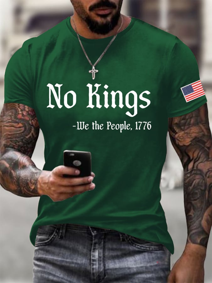 🔥Buy 3 Get 15% Off🔥Men's No Kings In America Print T-shirt