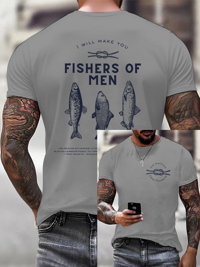 Men'S Casual Fishers Of Men Print T-Shirt