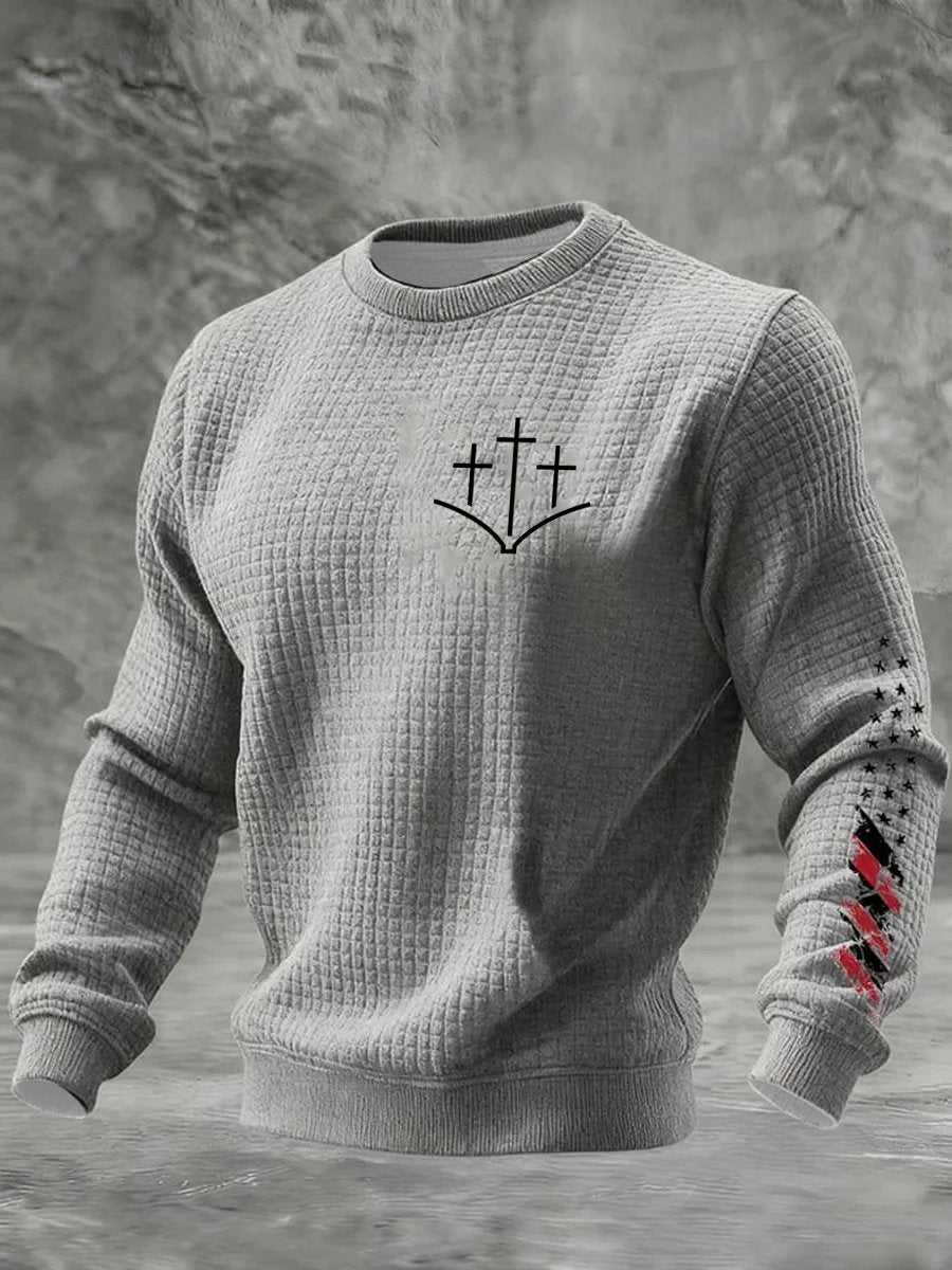 Men's Faith Printed Casual Long-Sleeved Top