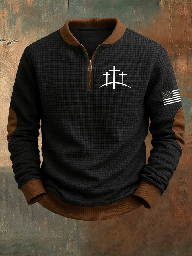 Men's Faith Print Jacquard Zip-Up Sweatshirt