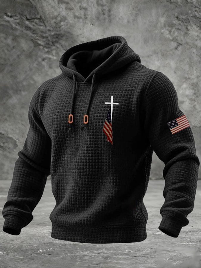 Men's Cross Flag Print Sweatshirt