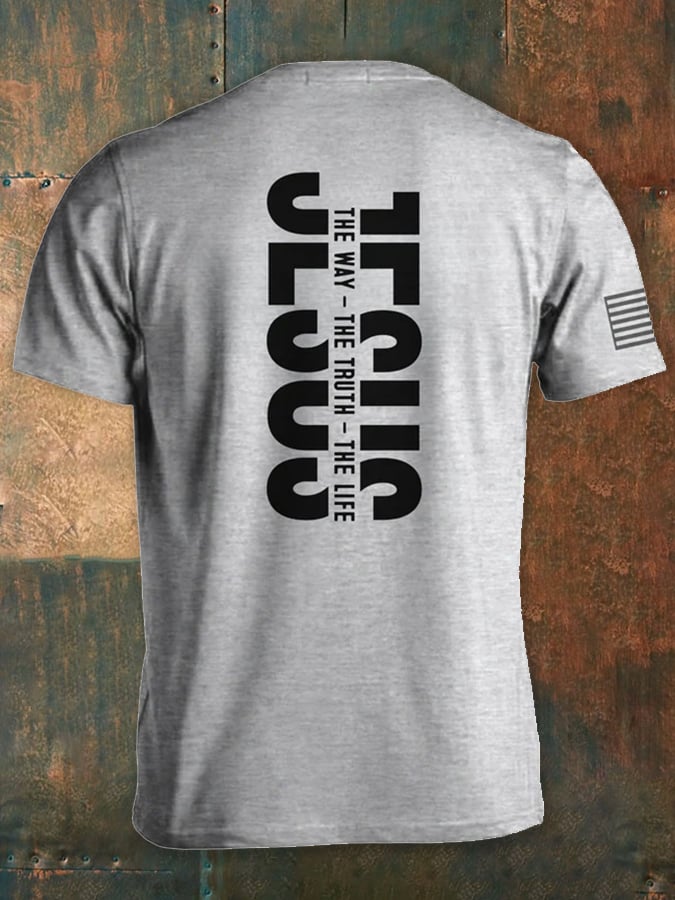 🔥Buy 3 Get 15% Off🔥Way Truth Life Christian Faith Print Men's Short-Sleeved T-Shirt