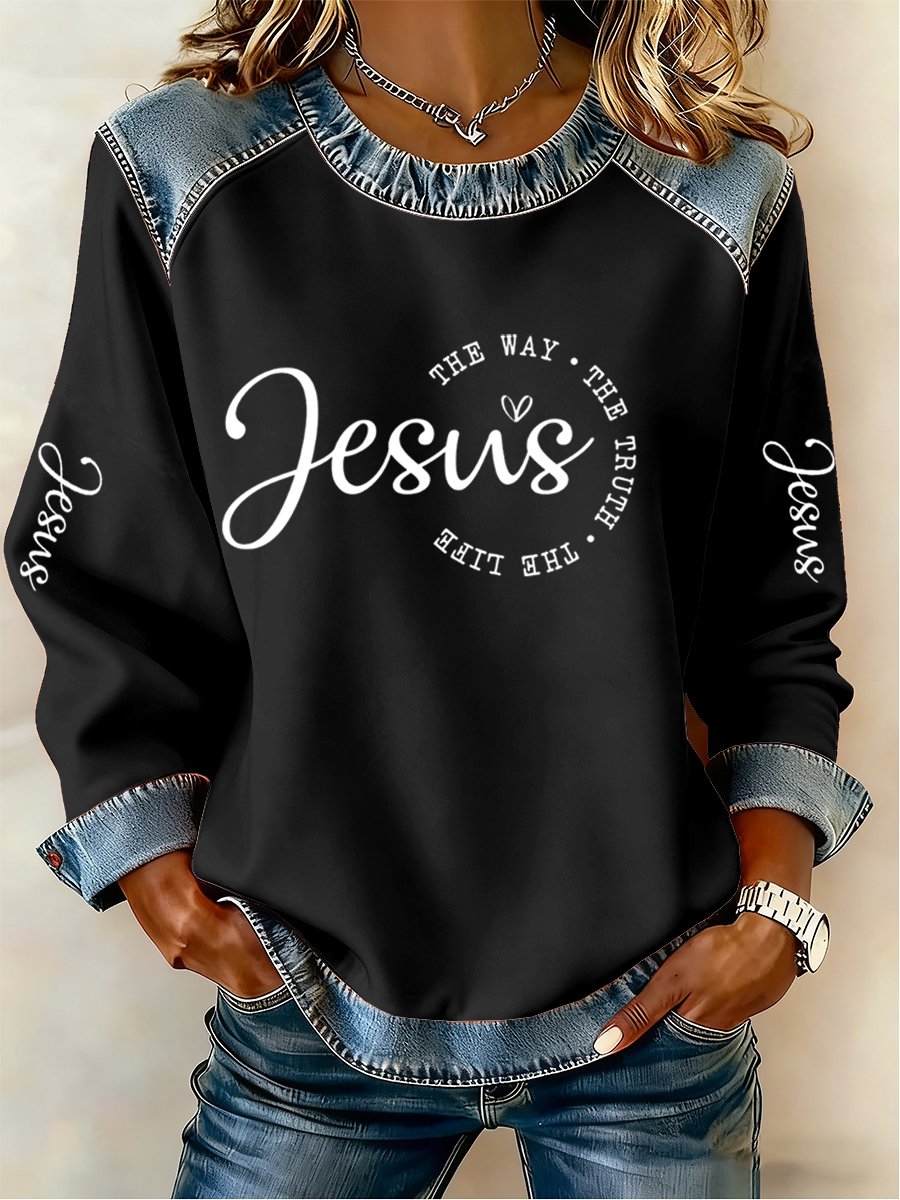 Women'S Jesus The Way The Truth The Life Print Sweatshirt