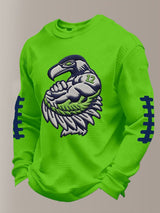 Men's Football Waffle Fabric Long-sleeved T-shirt
