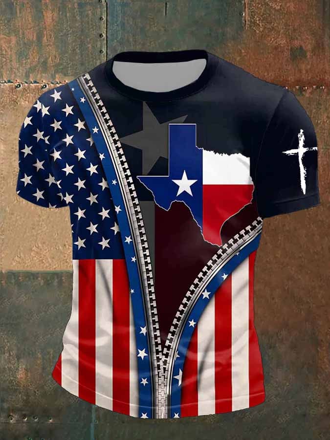 🔥Buy 3 Get 15% Off🔥Men's Retro Texas Flag State Of Print T-Shirt