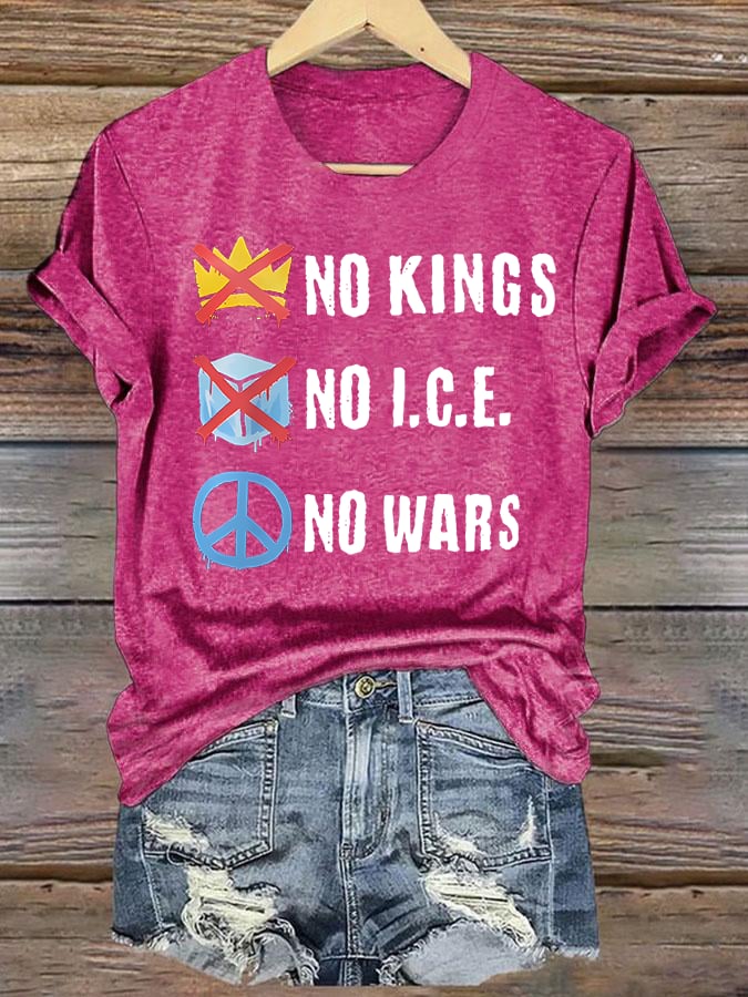 🔥Buy 3 Get 15% Off🔥Women's  No Kings  Print  T-Shirt