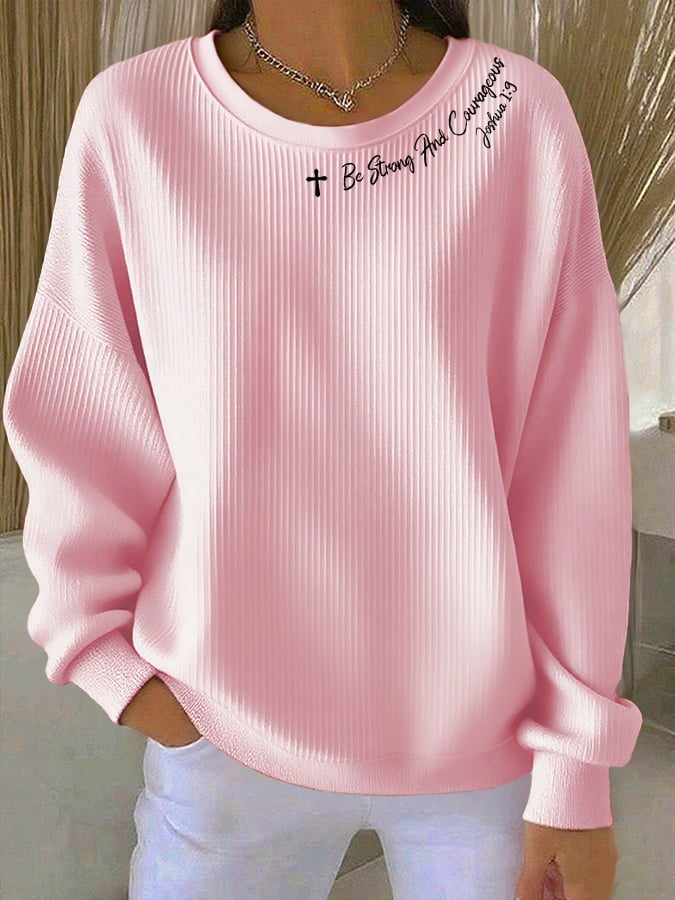 Women's Casual Faith Textured Sweatshirt