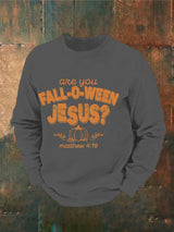 🔥Buy 3 Get 15% Off🔥Men's Are You Fall-O-Ween Jesus Print Casual Sweatshirt