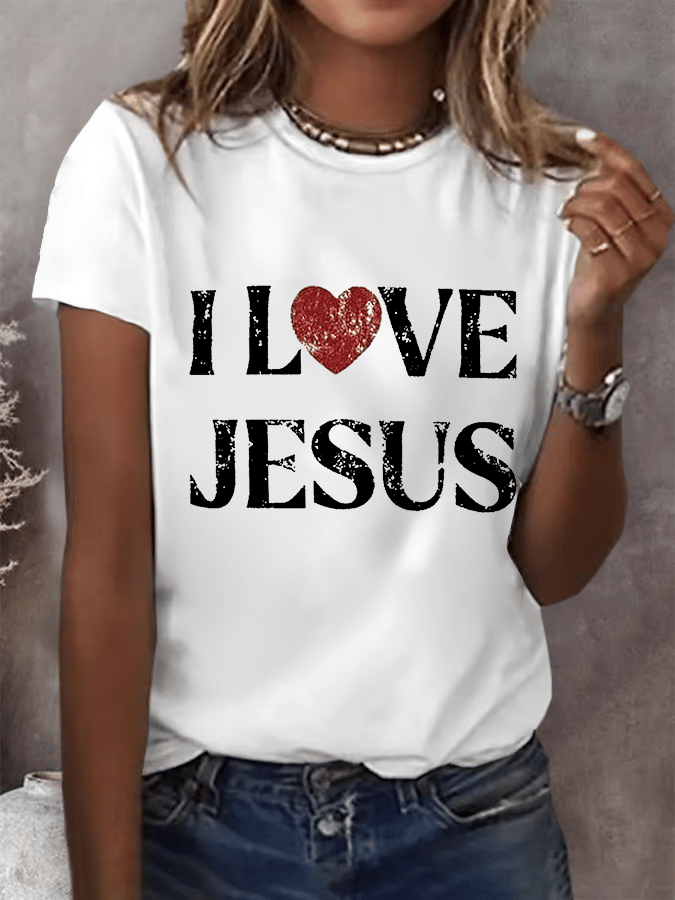 Women's Graphic  I Love Jesus  T-shirt