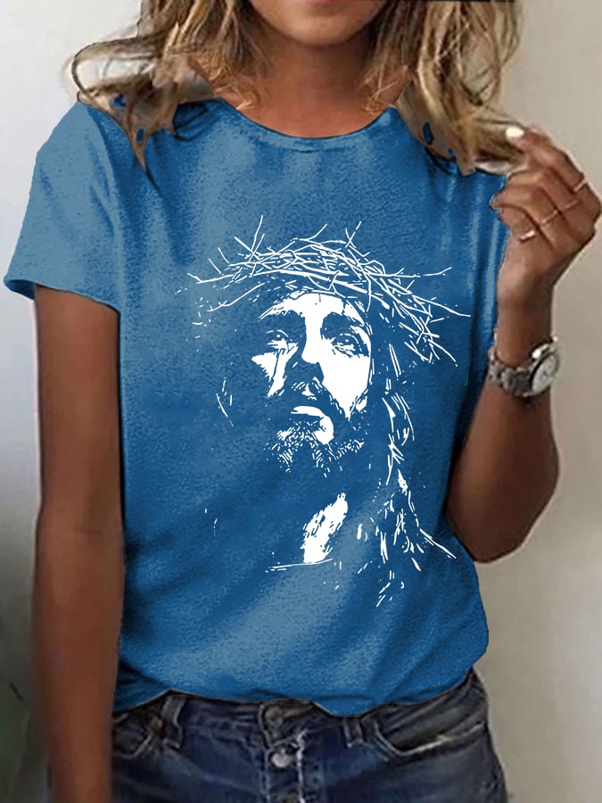 Women'S Casual Faith In Jesus Short Sleeve T-Shirt