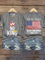 🔥Buy 3 Get 15% Off🔥Women's  No Kings Print T-Shirt
