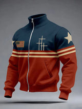 Men's Retro Faith Print Long-Sleeve Sweatshirt