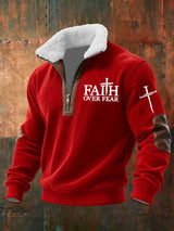Men's Faith “FAITH OVER FEAR”Textured Sweatshirt