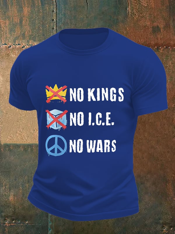 🔥Buy 3 Get 15% Off🔥Men's  No Kings Print T-Shirt