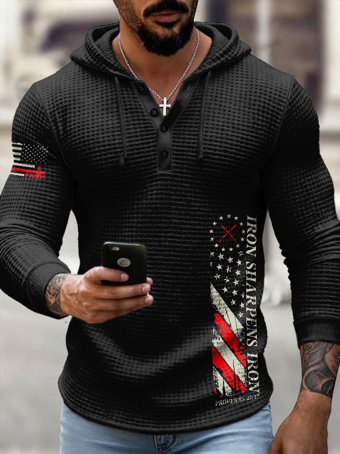 Men's Casual Christian Faith Print Top