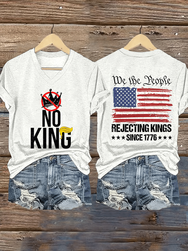 🔥Buy 3 Get 15% Off🔥Women's  No Kings Print T-Shirt