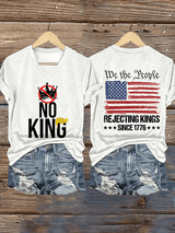 🔥Buy 3 Get 15% Off🔥Women's  No Kings Print T-Shirt
