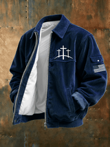Faith Print Corduroy Casual Jacket