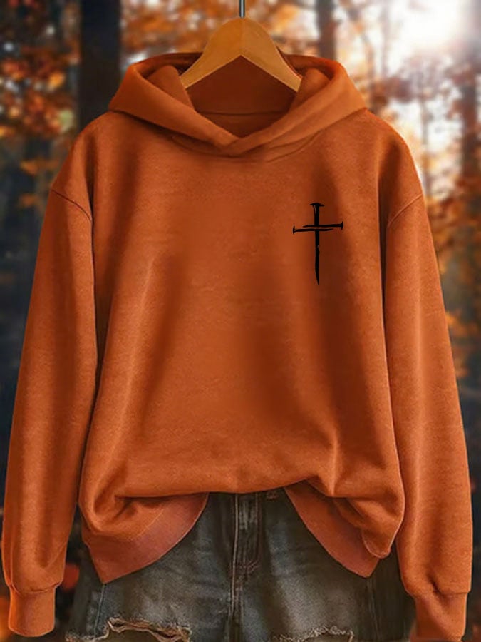Women's Faith Cross Print Hoodie