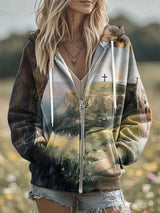 Women'S Casual Faith Print Hoodie