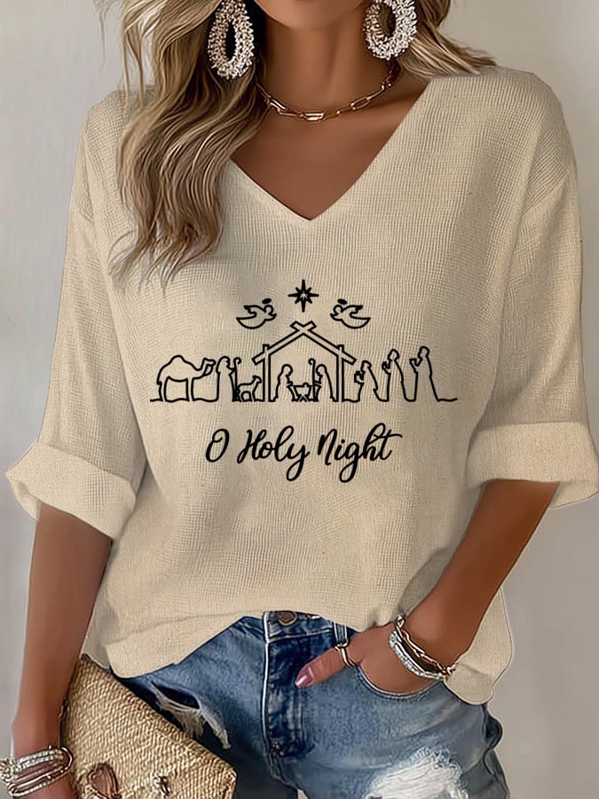 Women's Nativity Faith Print T-shirt