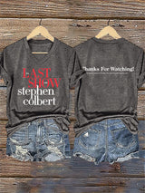 🔥Buy 3 Get 15% Off🔥V-Neck Retro Last Show Print T-Shirt